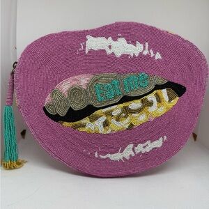 NWOT Ashley Longshore Art Eat Me clutch